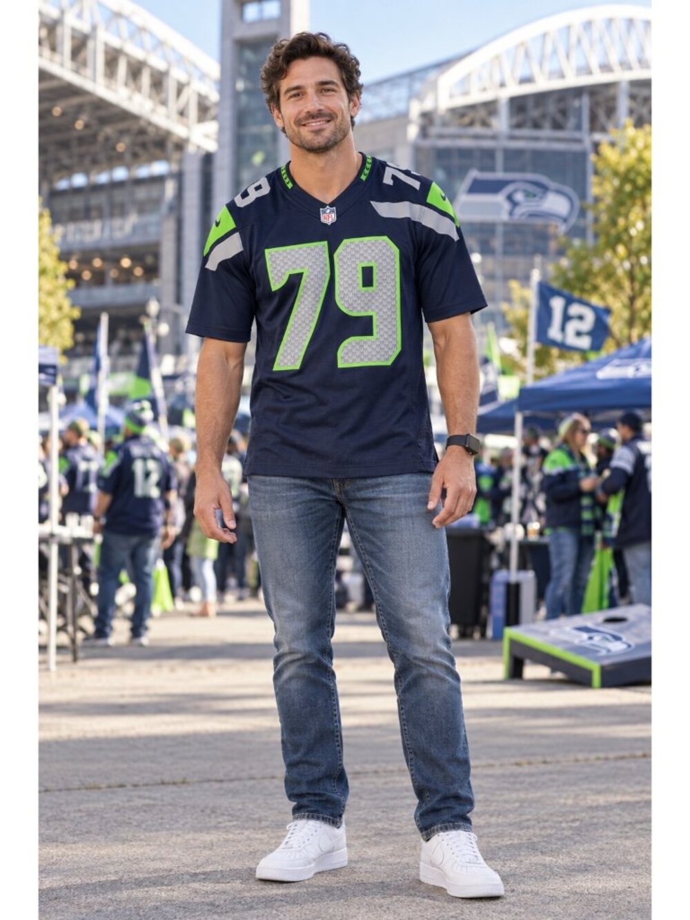 Nike Seattle Seahawks Red Bryant 79 On Field Jersey Mens Small NWOT NFL